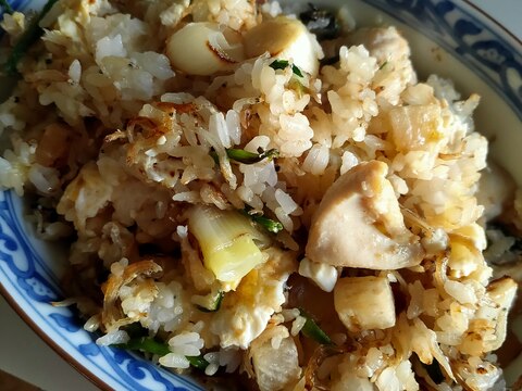 ジャコと鶏肉のパクチー炒飯